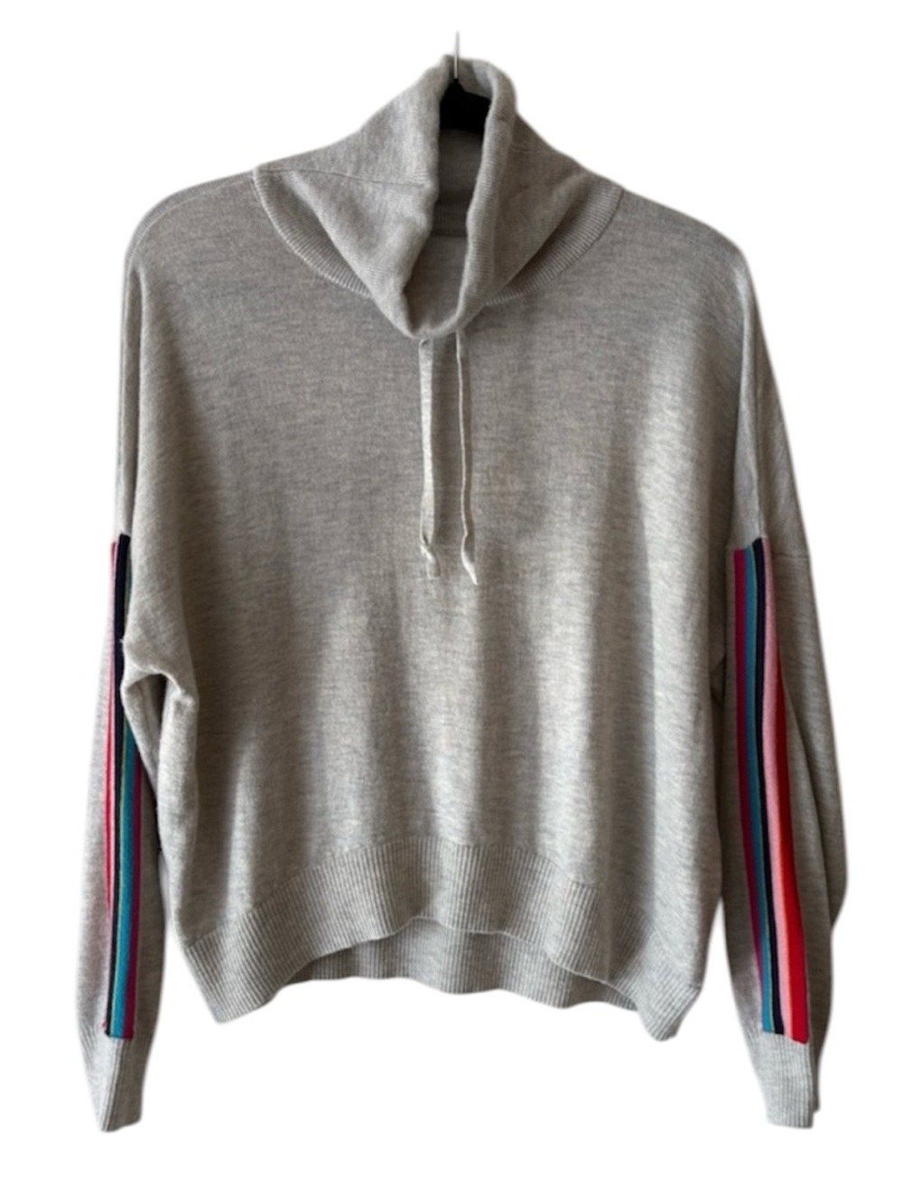 Love By Gap Rainbow Stripe Sleeve Merino Wool Blend Sweater Medium